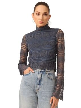 Crista Top ~ Teal Lace